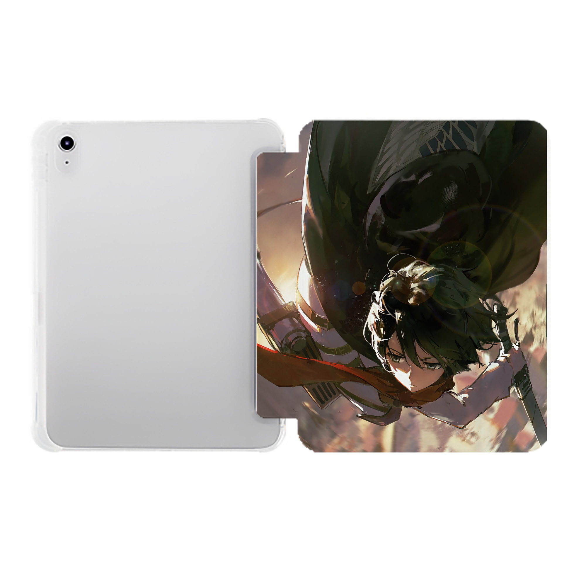 （画像用） 進撃の巨人 Attack on Titan IPad ケース ペン収納付き 三つ折りスタンド PUレザー×シリコン 対応機種9.5/10.5/10.9インチ